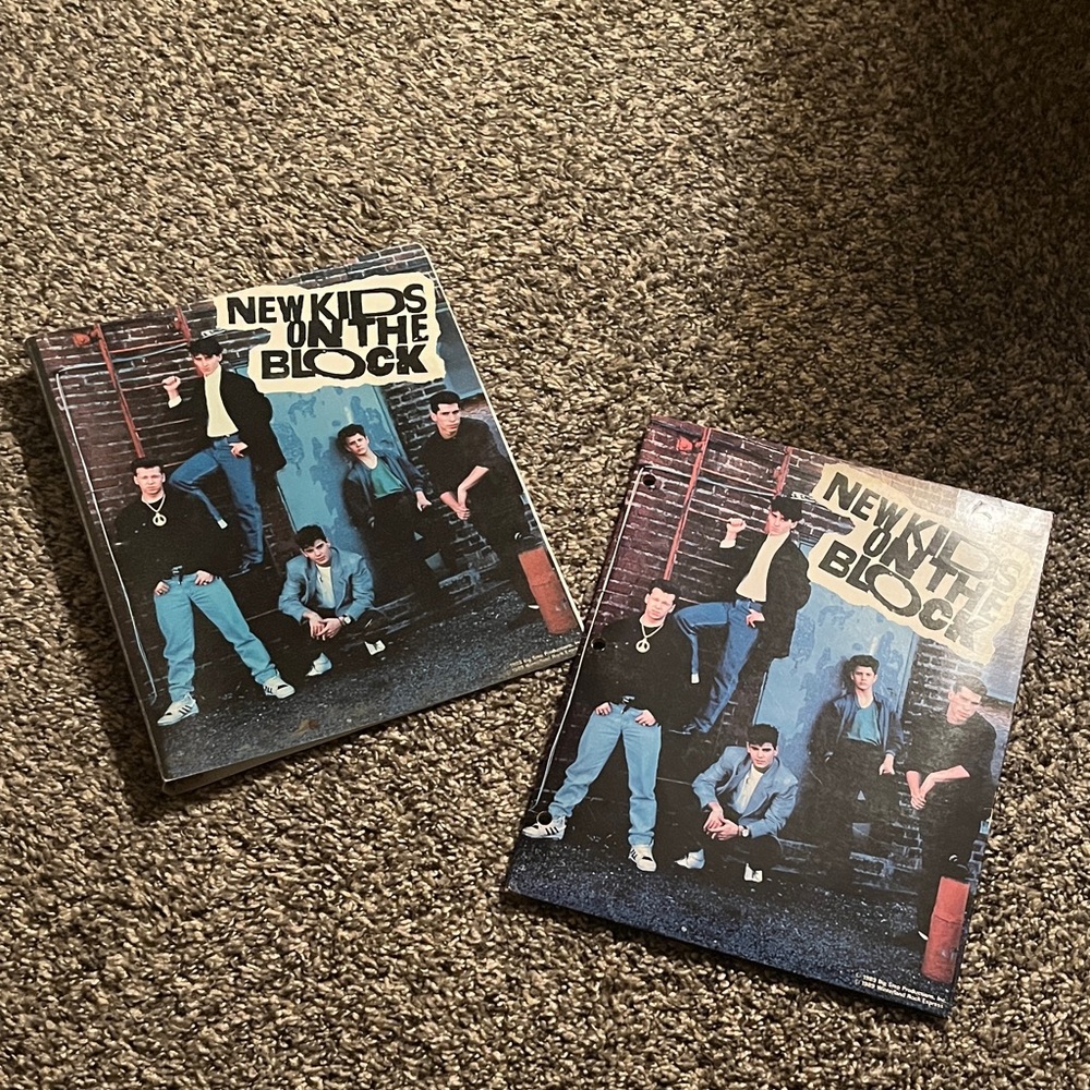 New Kids on the Block Binder and matching Folder NKOTB EUC Vintage 1980s 1989